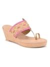 PELLE ALBERO Women Sultan Embellished Slip-On Wedge Heels Sandals