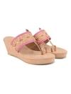 PELLE ALBERO Women Sultan Embellished Slip-On Wedge Heels Sandals