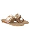 Pelle Albero Women Antic Embellished Slip-On Flat Flats Sandals