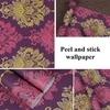 Jaamso Royals Multicolor Vinyl Damask Self Adhesive Wallpaper For Home Decoration 100X45 cm( 100 CM X 45 CM )