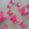 JAAMSO ROYALS Dark Pink 3D Butterflies Vinyl Peel and Stick Self Adhesive Home Decor Wall Sticker 1 Combo of 12 Piece (13 cm X 15 cm)