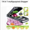 DAEEXINO 14-in-1 Manual Vegetable Chopper with Interchangeable Blades Multi-Function Food Slicer and Cutter for Kitchen Use