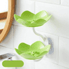 DAEEXINO Wall-Mounted Double Layer Flower Soap Holder with Drainage Self-Adhesive No-Drill Soap Stand for Bathroom & Kitchen Water Draining Soap Storage Organizer (Multicolor)