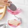 DAEEXINO Wall-Mounted Double Layer Flower Soap Holder with Drainage Self-Adhesive No-Drill Soap Stand for Bathroom & Kitchen Water Draining Soap Storage Organizer (Multicolor)