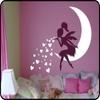 Asmi Collections 70 cm Asmi Collections PVC Wall Stickers Beautiful Black Fairy on Moon and Stars Removable Sticker (Pack of 1) | Wall Sticker | waterproof wall sticker