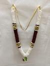 Ramesh Sai Sri Sainath Enterprises Brown and Cream FLOWEERS with Gold Rose and Jasmine FLOWES Garland LENTH 16.5 INC