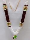 Ramesh Sai Sri Sainath Enterprises Brown and Cream FLOWEERS with Gold Rose and Jasmine FLOWES Garland LENTH 16.5 INC