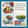 Prime Pick Collapsible Colander Set|Strainer Set | Pack of 2 Collapsible Colanders |Vegetable Fruit Basket for Kitchen |Collapsible Silicone Strainer for Kitchen (Blue)