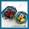 Prime Pick Collapsible Colander Set|Strainer Set | Pack of 2 Collapsible Colanders |Vegetable Fruit Basket for Kitchen |Collapsible Silicone Strainer for Kitchen (Blue)