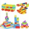 Vastate Satsun 60 Pieces Small Building Blocks with Wheel/Smart Activity Train Blocks For Kids