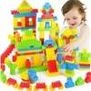 Vastate Satsun Kids/Train Blocks with Pearl Finish Bag Packing,Best Gift Toy,Block Game (52 Block + 8 Wheels)60 Pcs