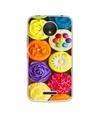 Casotec Cream Roses Design Printed Silicon Soft TPU Back Case Cover for Motorola Moto C Plus