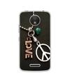 Casotec Love and Peace Design Printed Silicon Soft TPU Back Case Cover for Motorola Moto C Plus