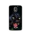 Casotec Angry Black Tiger Face Design Printed Silicon Soft TPU Back Case Cover for Motorola Moto E3 Power