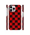 Casotec Red N Black Cubes Design 3D Printed Hard Back Case Cover for Apple iPhone 14 Pro