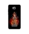 Casotec Burning Violin Design Printed Silicon Soft TPU Back Case Cover for Micromax Canvas Spark 3 Q385