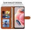 Casotec Flip Cover Back Case for Mi Redmi Note 12 4G | Premium Leather Finish | Inbuilt Pockets & Stand | Flip Cover Back Case for Mi Redmi Note 12 4G (CamelBlack)