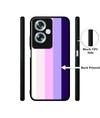 Casotec Pink and Purple Lines Design Premium 2D Printed Metal Back Case Cover for Oppo A79 5G