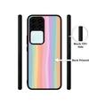 Casotec Cool Rainbow Design Premium 2D Printed Metal Back Case Cover for Vivo V30 5G / S18 5G