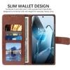 Casotec Flip Cover Back Case for OnePlus 13 5G | Premium Leather Finish | Inbuilt Pockets & Stand | Flip Cover Back Case for OnePlus 13 5G (Brown)