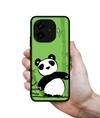 Casotec Panda with Bamboo Design Premium 2D Printed Metal Back Case Cover for iQOO Neo 10R 5G