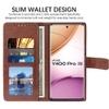 Casotec Flip Cover Back Case for Vivo Y400 Pro 5G | Premium Leather Finish | Inbuilt Pockets & Stand | Flip Cover Back Case for Vivo Y400 Pro 5G (Brown)