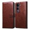 Casotec Flip Cover Back Case for Vivo Y400 Pro 5G | Premium Leather Finish | Inbuilt Pockets & Stand | Flip Cover Back Case for Vivo Y400 Pro 5G (Brown)