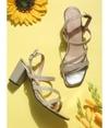 Bruno Manetti women's  Gold Slipon Back Strap Heel Sandal