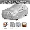 MOCKHE Waterproof Car Cover Compatible with Renault KWID with with Mirror Pocket, Soft Cotton Lining, Waterproof KWID Car Cover- Metallic Silver