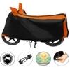 Mockhe Bike Cover for Honda Activa 4G , Dustproof UV Protection water resistant Custom Fit Cover-(Black-Orange )