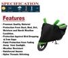 Mockhe Bike Cover for Hero HF Deluxe , Dustproof UV Protection water resistant Custom Fit Cover-(Black-Green )