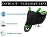 Mockhe Bike Cover for Hero HF Deluxe , Dustproof UV Protection water resistant Custom Fit Cover-(Black-Green )