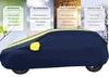 Mockhe Car Cover Compatible with Hyundai Verna Fluidic (Model : 2013-2017) with Mirror Pockets, Triple Stitched, Water Resistant Car Body Cover, Navy, Yellow