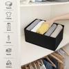 JD FRESH 5 Slot Non-Woven Fabric Clothing Storage Box/Foldable Wardrobe Organizer/Multipurpose Storage Organisers for clothes/Shirts/T-Shirts/Dress/Sweaters/Jeans (Pack of 6, Black)