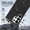 Luxmo Case Original Hybrid Leather Cover for Samsung Galaxy S25 Ultra (6.9-Inch, Black) with Ring Stand  Mag-Safe Wireless Charging Compatible  Shockproof Anti-Slip Yellowing Microfiber Slim Scratch-Resistant