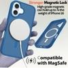 Luxmo Case TPU + PC Polycarbonate Hybrid Back Case for iPhone 16 (6.1-Blue)  Wireless Charging Compatible  3X Military Grade Shockproof Protection  Anti-Scratch Soft-Touch Finish with Microfiber