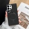 Luxmo Case Original Hybrid Leather Cover for Samsung Galaxy S25 Ultra (6.9-Inch, Black) with Ring Stand  Mag-Safe Wireless Charging Compatible  Shockproof Anti-Slip Yellowing Microfiber Slim Scratch-Resistant