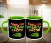 Whats Your Kick Gardening Theme Everone Come In Calm Printed Light Green Ceramic Coffee and Tea Mug 325 ml