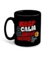 Whats Your Kick Basketball Theme Keep Calm Shoot Hoops Printed Black Ceramic Coffee Mug and Tea Mug 325ml