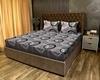 JDX 250 TC Cotton Queen Geometric Fitted (Elastic) Bedsheet (Pack of 1, Multicoloured Grey)