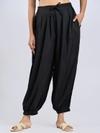 Mirayya Women Casual Solid Pattern Relaxed Fit Loose Lightweight Flowy Summer Yoga Ethnic Chic Boho Bliss Gypsy Soul Bohemian Flow Harem Pant -Black