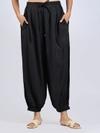 Mirayya Women Casual Solid Pattern Relaxed Fit Loose Lightweight Flowy Summer Yoga Ethnic Chic Boho Bliss Gypsy Soul Bohemian Flow Harem Pant -Black
