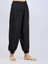 Mirayya Women Casual Solid Pattern Relaxed Fit Loose Lightweight Flowy Summer Yoga Ethnic Chic Boho Bliss Gypsy Soul Bohemian Flow Harem Pant -Black