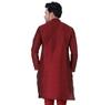 Sadree Men Silk Blend Self Designe Funcation and Festival wear Attractive Button Looks Solid Colour with insert Pockets Knee Length Maroon Kurta