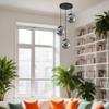 FRECONS 3D Dome Hanging Ceiling Lamp (Smoke Luster) | Decorative Pendant Light for Bedroom, Living Room & Restaurant |3 Light Round