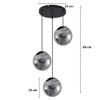 FRECONS 3D Dome Hanging Ceiling Lamp (Smoke Luster) | Decorative Pendant Light for Bedroom, Living Room & Restaurant |3 Light Round