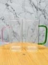RAMAFORTALEZA 2 Pcs Premium Glass Drinking Mug with Reusable Straw, Square Transparent Juice Cup, Coffee Tea Water Beverage Glass Tumbler