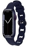 STRAPY Bands For Apple iWatch 38mm 40mm 41mm 42mm 44mm 45mm 49mm, Replacement Soft Silicone Straps for iWatch Series 7/6/5/4/3/2/1 SE, Girlish Strap For Girl & Women (Blue, 41mm/40mm/38mm)