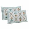UNIQCHOICE 180 TC Turquoise Color Floral Printed King Size Bedsheet With 2 Pillow Cover(ELEG-11-Turquoise)