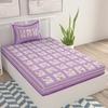 UniqChoice Purple 100% Cotton Single Bedsheet With 1 Pillow Cover(1+ 1_ Single_ Bombay_ Purple)